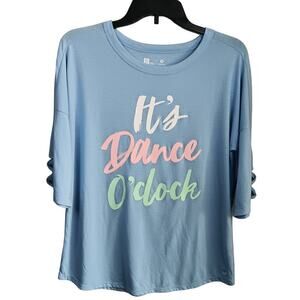 NWT Xersion Girls Blue Cotton Blend Top Plus Size 18.5